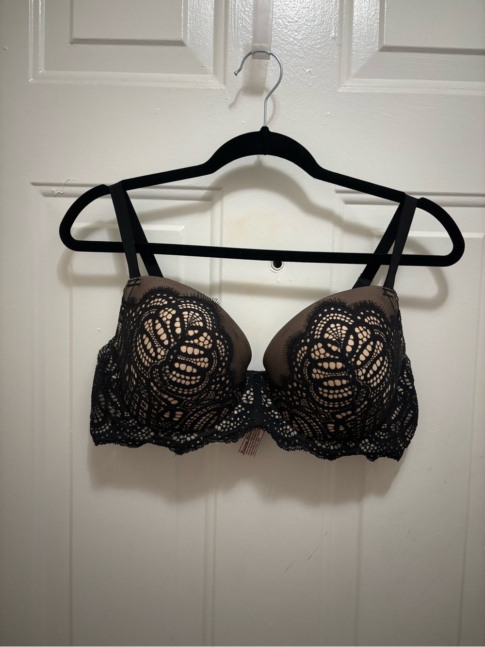 Victoria's Secret Black Lace Lined Demi Bra 38DD